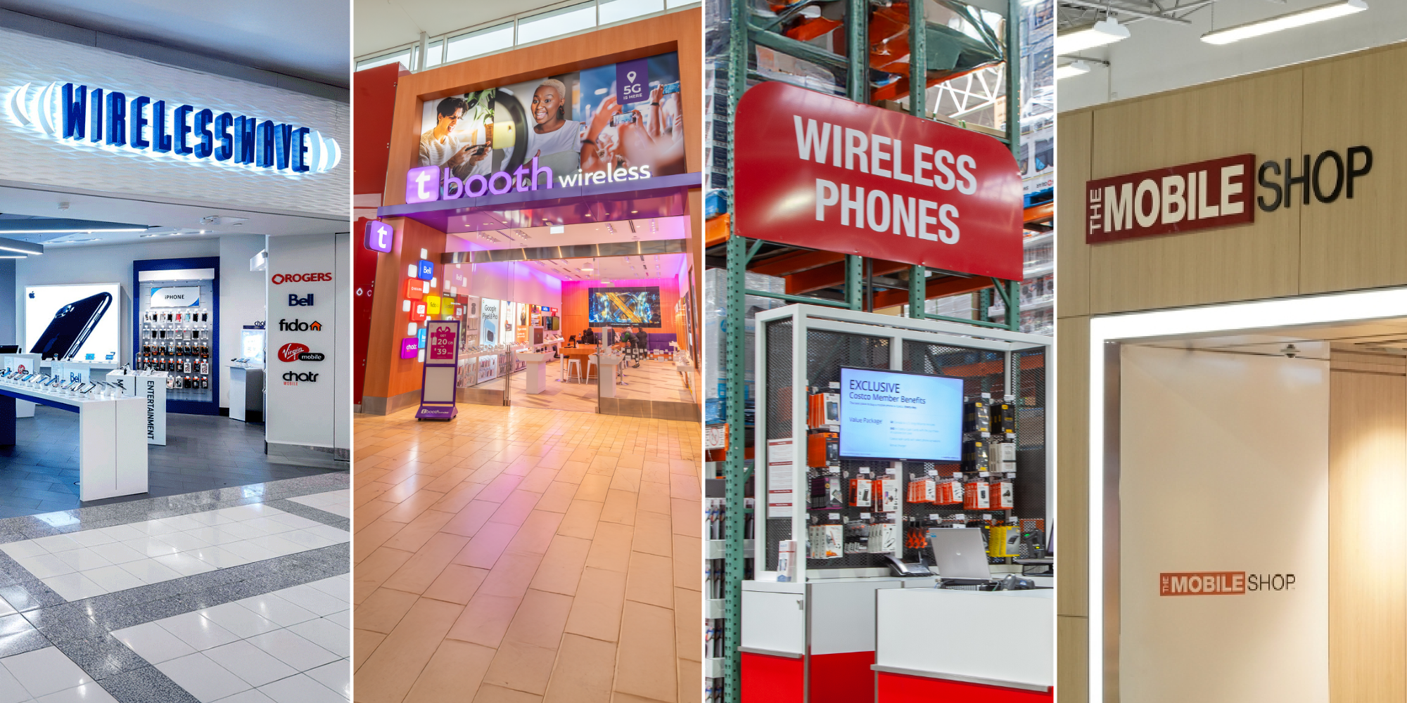 Wireless Wave, tbooth wireless, the Wireless Kiosk @ Costco, and The Mobile Shop
